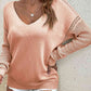 Openwork V-Neck Sweater