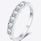 Moissanite Rhodium-Plated Half-Eternity Ring