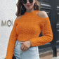 Cable-Knit Cold-Shoulder Sweater