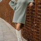 Turtleneck Dropped Shoulder Sweater Dress