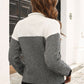 Two-Tone Mock Neck Dropped Shoulder Pullover Sweater