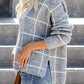 Plaid Turtleneck Drop Shoulder Sweater