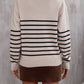 Striped V-Neck Drop Shoulder Sweater