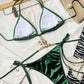 Rhinestone Decor Halter Neck Bikini Set