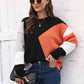 Color Block Round Neck Sweater