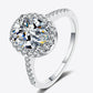 2 Carat Moissanite 925 Sterling Silver Halo Ring