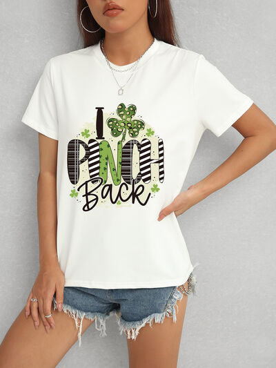 I PINCH BACK Round Neck Short Sleeve T-Shirt