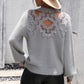 Lace Detail Cutout Long Sleeve Pullover Sweater