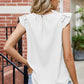 Ruffled Round Neck Sleeveless Blouse