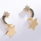 5-Pair Lasting Wish Inlaid Rhinestone Star and Moon Drop Earrings Set