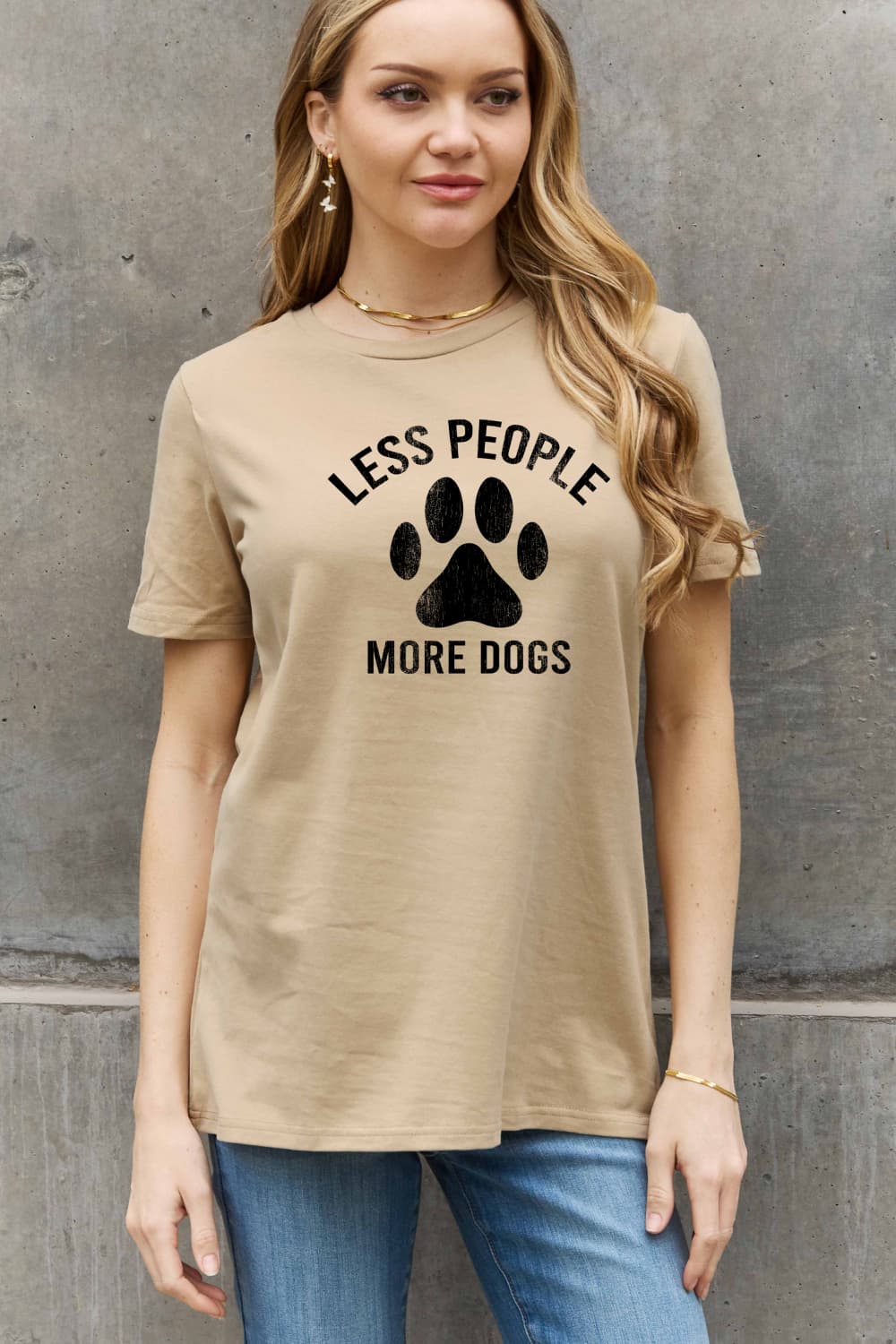 LESS PEOPLE MORE DOGS Graphic Cotton Tee