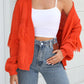 Fringe Trim Open Front Cardigan