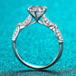 925 Sterling Silver Inlaid Moissanite 6-Prong Ring