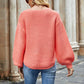 Round Neck Lantern Sleeve Sweater