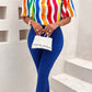 Multicolor Off Shoulder Top and Long Pants Set
