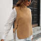 Ribbed Mock Neck Sleeveless Sweater Vest