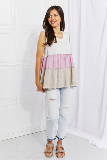 Watching the Sunset Color Block Babydoll Top