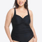 Plus Size Sleeveless Plunge One-Piece Swimsuit