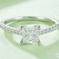 1.21 Carat Moissanite 925 Sterling Silver Side Stone Ring