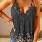 Floral Lace Trim Scalloped Plunge Cami