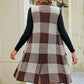 Plaid Open Front Sleeveless Cardigan with Pockets