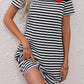 Striped Heart Short Sleeve Dress