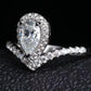 2 Carat Moissanite Teardrop Ring