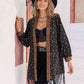 Printed Fringe Detail Cardigan