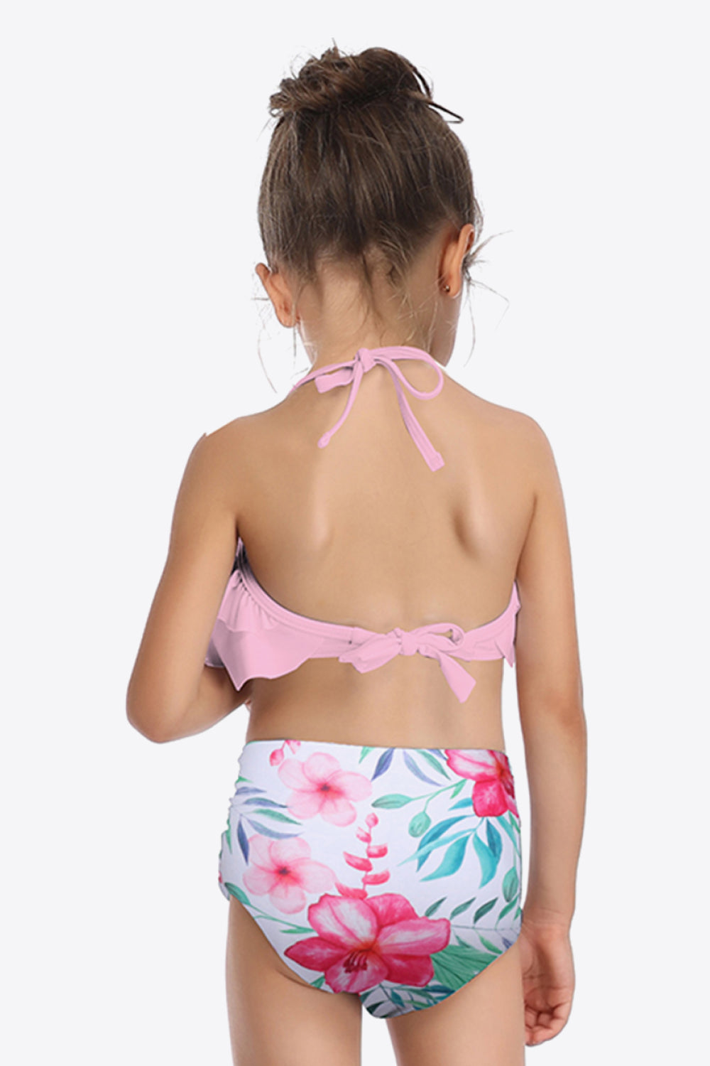 Printed Layered Halter Neck Two-Piece Swim Set