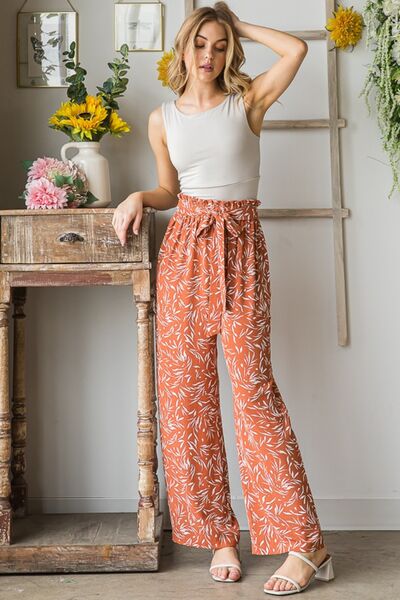 Heimish Printed Tied Straight Casual Pants