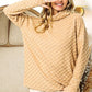 Checkered Round Neck Thumbhole Long Sleeve Top