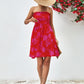 Floral Frill Trim Strapless Smocked Dress