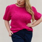 Bubble Textured Puff Sleeve Top