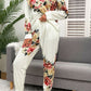 Printed Round Neck Top and Pants Lounge Set
