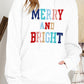 MERRY AND BRIGHT Waffle-Knit Drawstring Hoodie