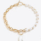 Half Pearl Half Chain Toggle Clasp Necklace