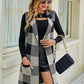 Plaid Open Front Sleeveless Cardigan with Pockets