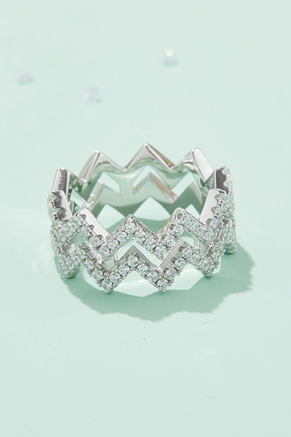 Moissanite Zigzag Stacking Ring