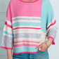 Printed Round Neck Dropped Shoulder Pullover Sweater