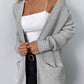 Rib-Knit Open Front Pocketed Cardigan